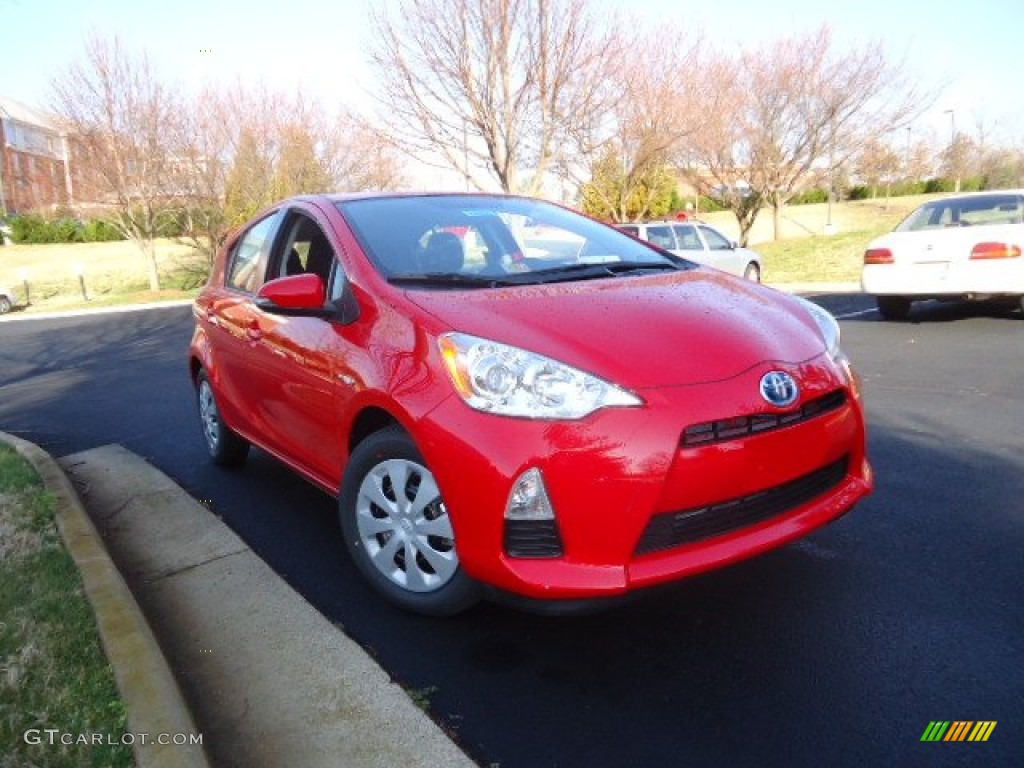2012 Prius c Hybrid Two - Absolutely Red / Gray photo #1