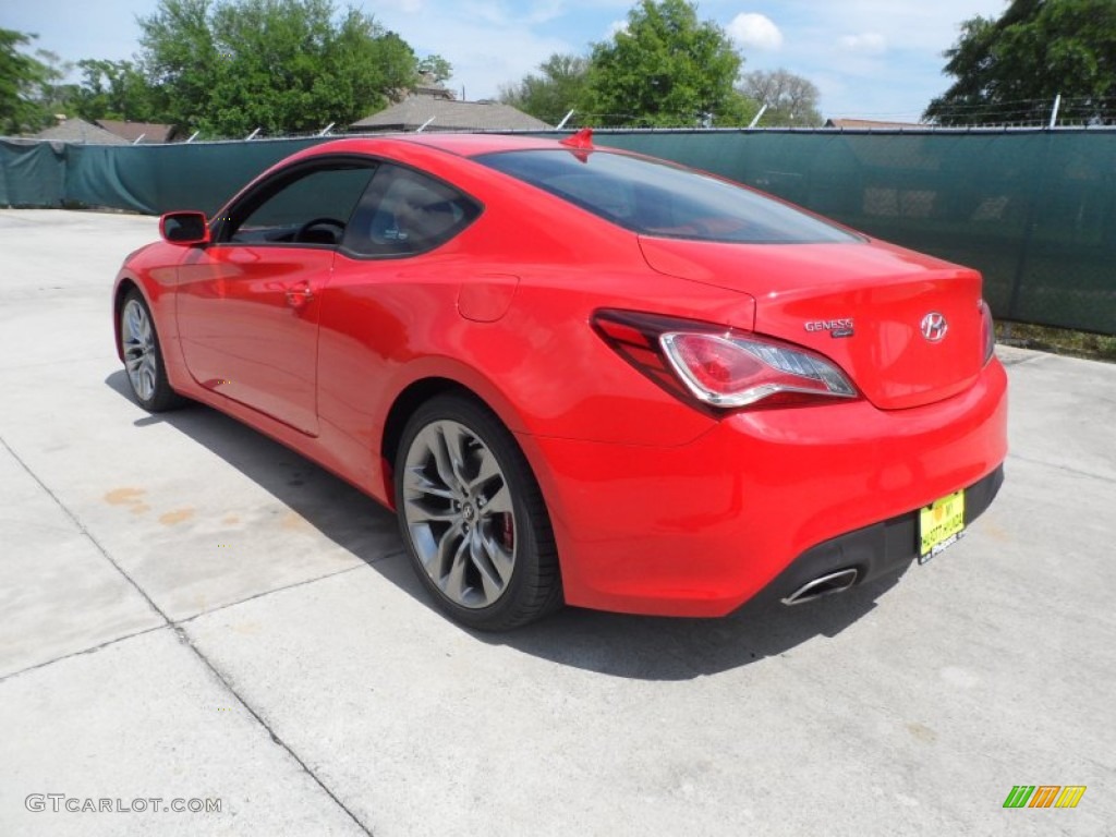 2013 Genesis Coupe 3.8 R-Spec - Tsukuba Red / Red Leather/Red Cloth photo #5