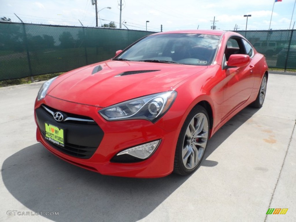 2013 Genesis Coupe 3.8 R-Spec - Tsukuba Red / Red Leather/Red Cloth photo #7