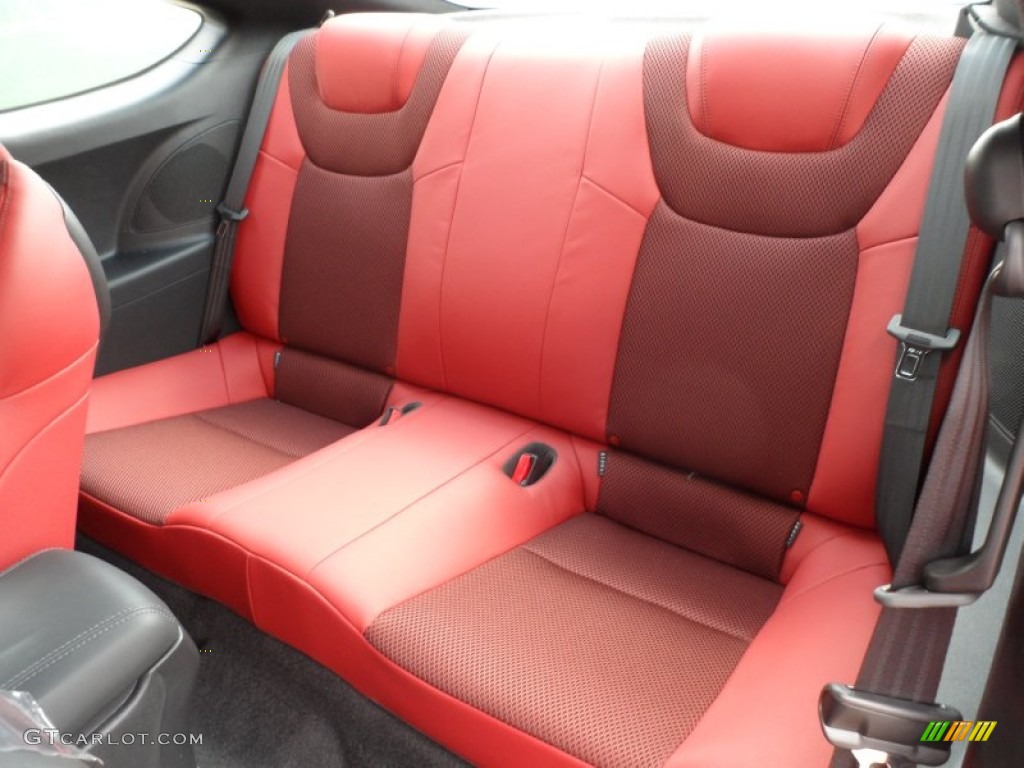 Red Leather/Red Cloth Interior 2013 Hyundai Genesis Coupe 3.8 R-Spec Photo #62960629
