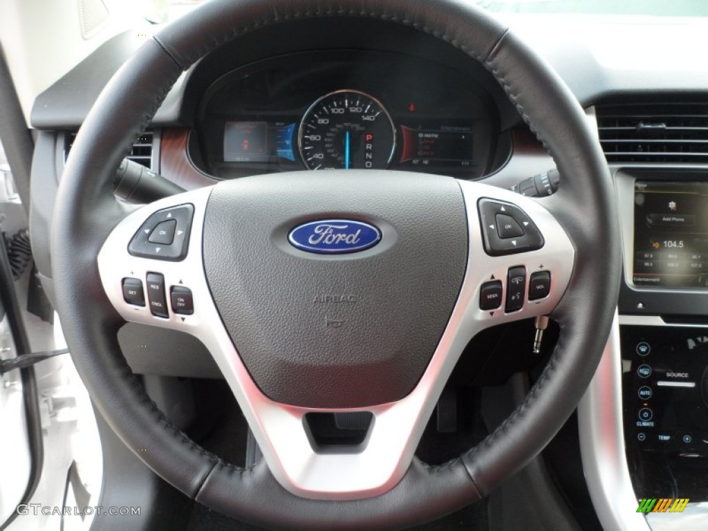 2013 Ford Edge Limited EcoBoost Charcoal Black Steering Wheel Photo #62961070