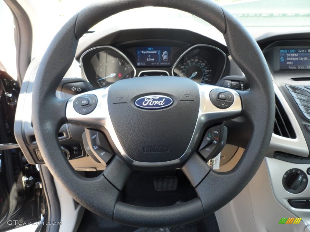 2012 Ford Focus SE Sedan Stone Steering Wheel Photo #62962387