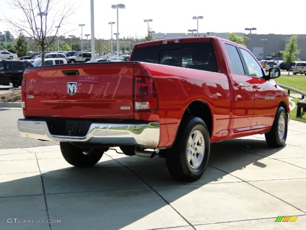 2011 Ram 1500 SLT Quad Cab - Flame Red / Light Pebble Beige/Bark Brown photo #5