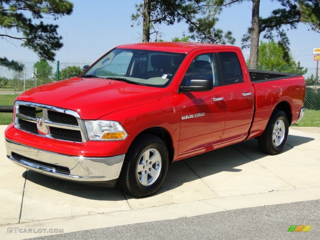 2011 Ram 1500 SLT Quad Cab - Flame Red / Light Pebble Beige/Bark Brown photo #10