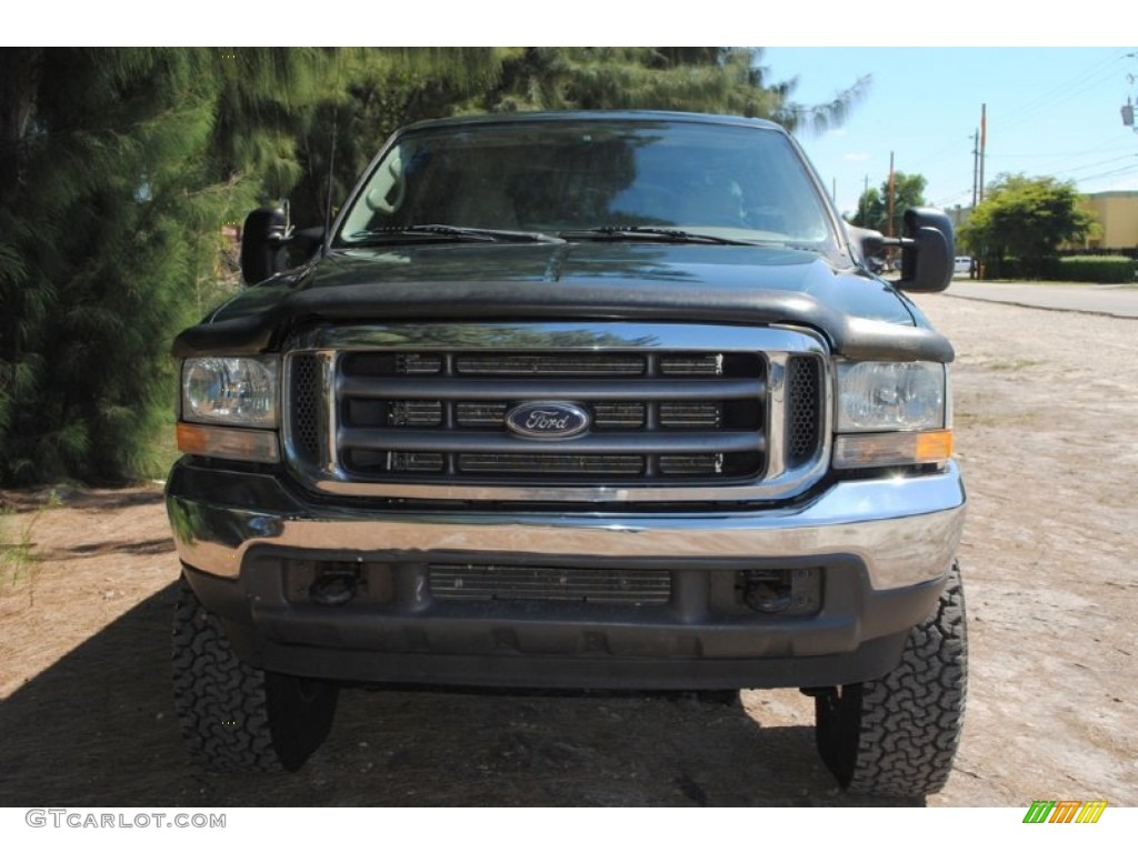 2002 F250 Super Duty Lariat Crew Cab 4x4 - Dark Highland Green Metallic / Medium Parchment photo #11