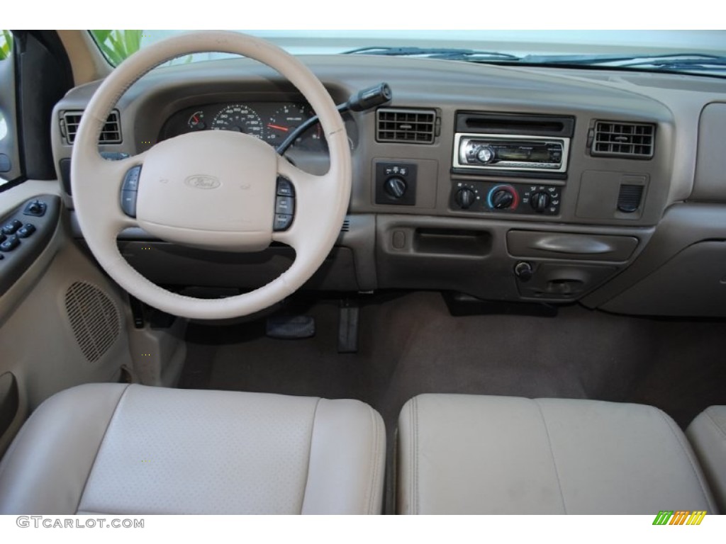 2002 F250 Super Duty Lariat Crew Cab 4x4 - Dark Highland Green Metallic / Medium Parchment photo #63