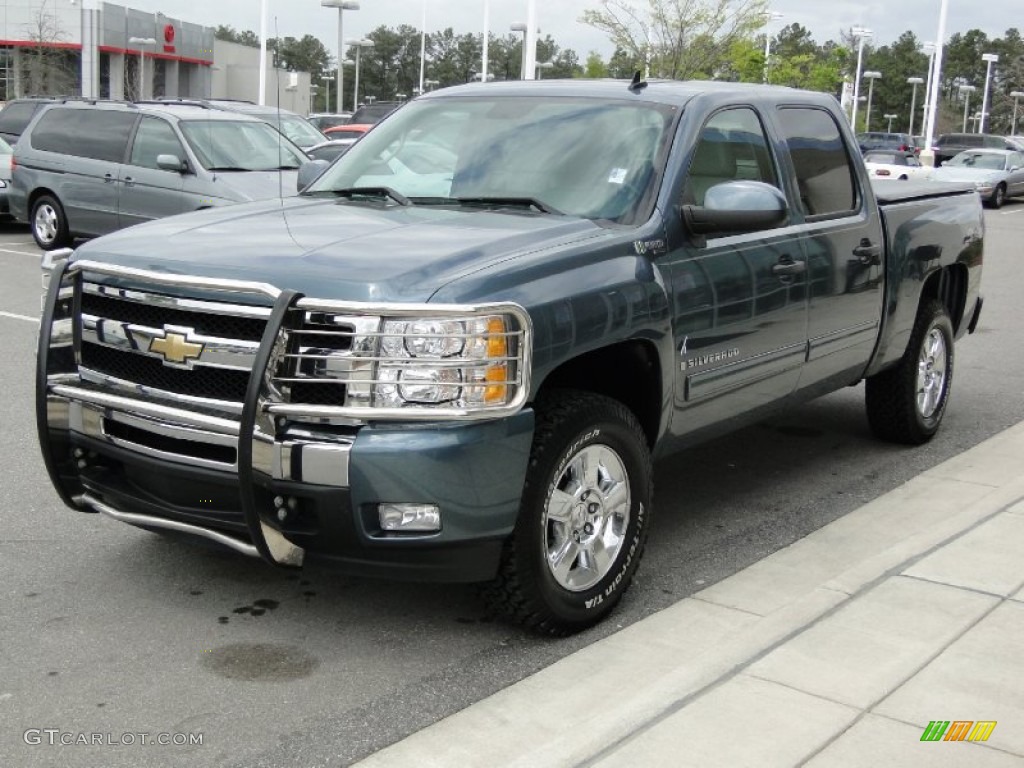 2009 Silverado 1500 Hybrid Crew Cab 4x4 - Blue Granite Metallic / Light Cashmere photo #37