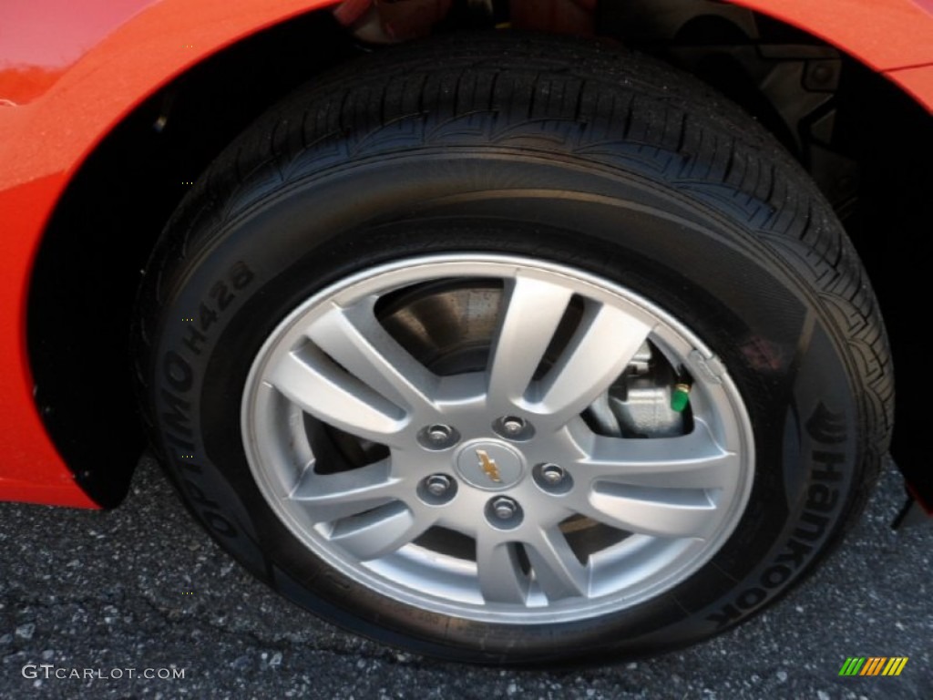 2012 Sonic LT Sedan - Inferno Orange Metallic / Jet Black/Dark Titanium photo #5