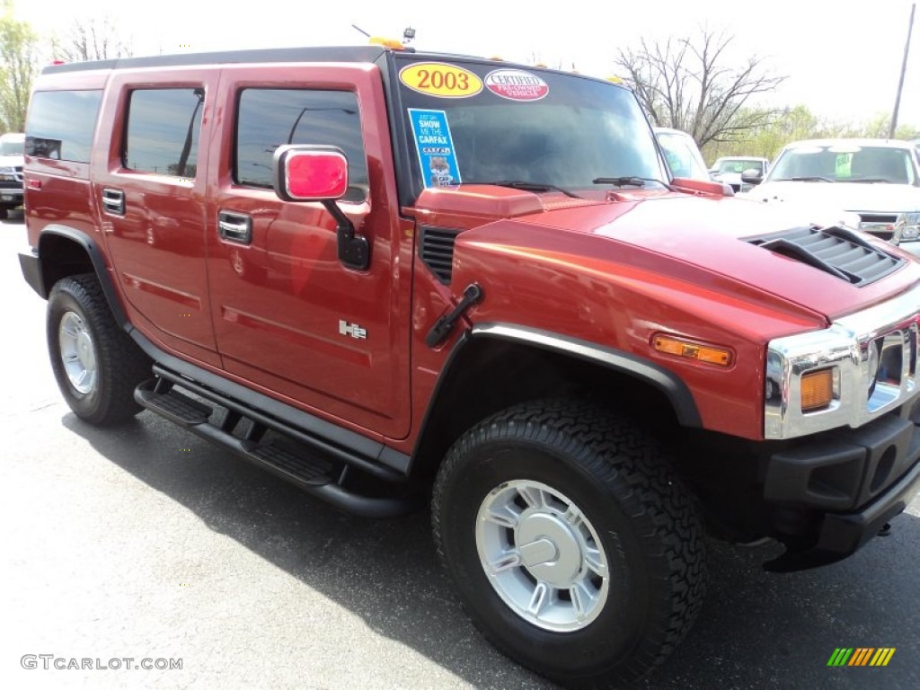 2003 H2 SUV - Sunset Orange Metallic / Wheat photo #31