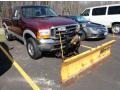 2000 Dark Toreador Red Metallic Ford F250 Super Duty XLT Regular Cab 4x4  photo #2