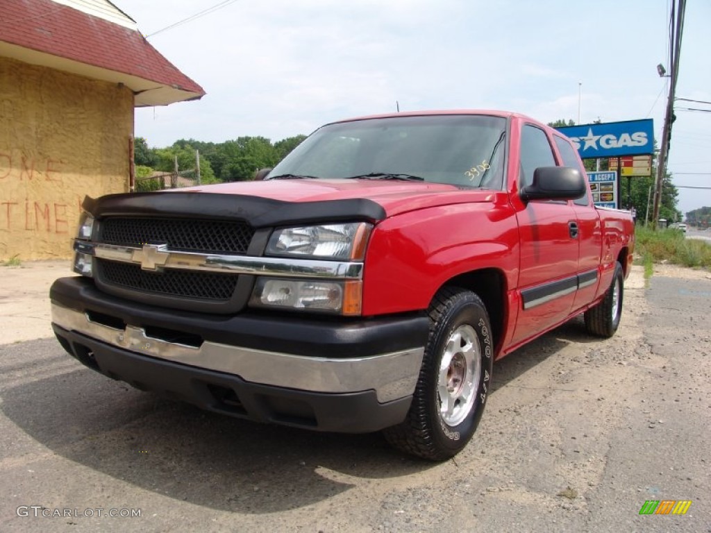 2004 Silverado 1500 LS Extended Cab - Victory Red / Dark Charcoal photo #1