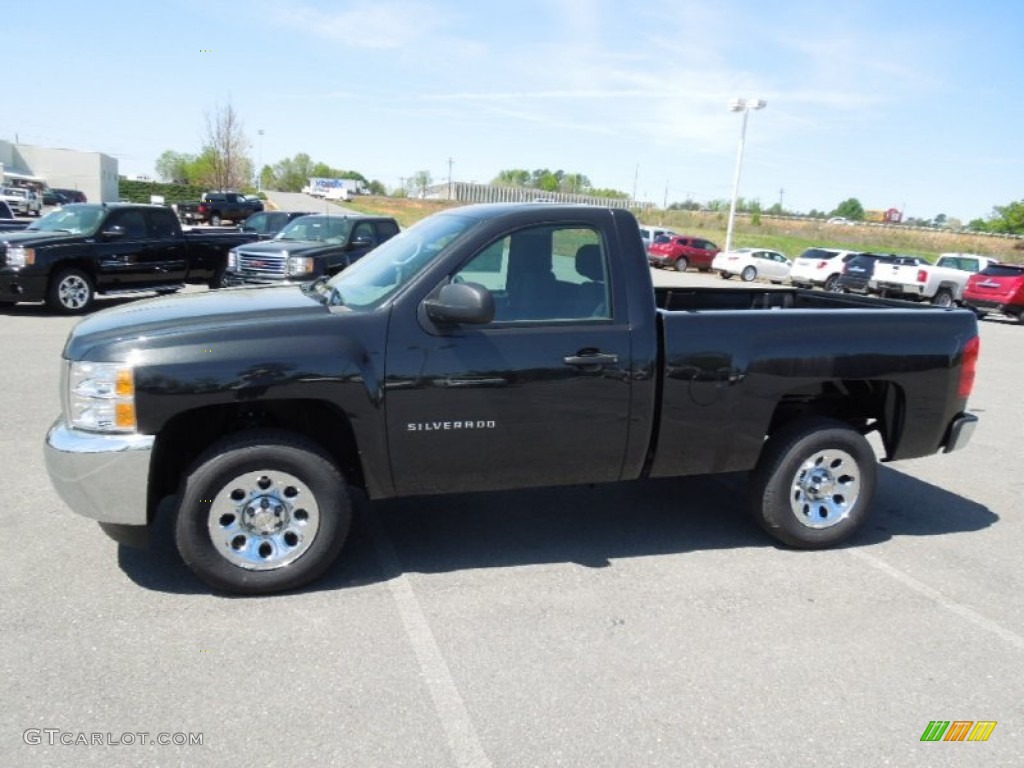 2012 Silverado 1500 Work Truck Regular Cab - Black Granite Metallic / Dark Titanium photo #4