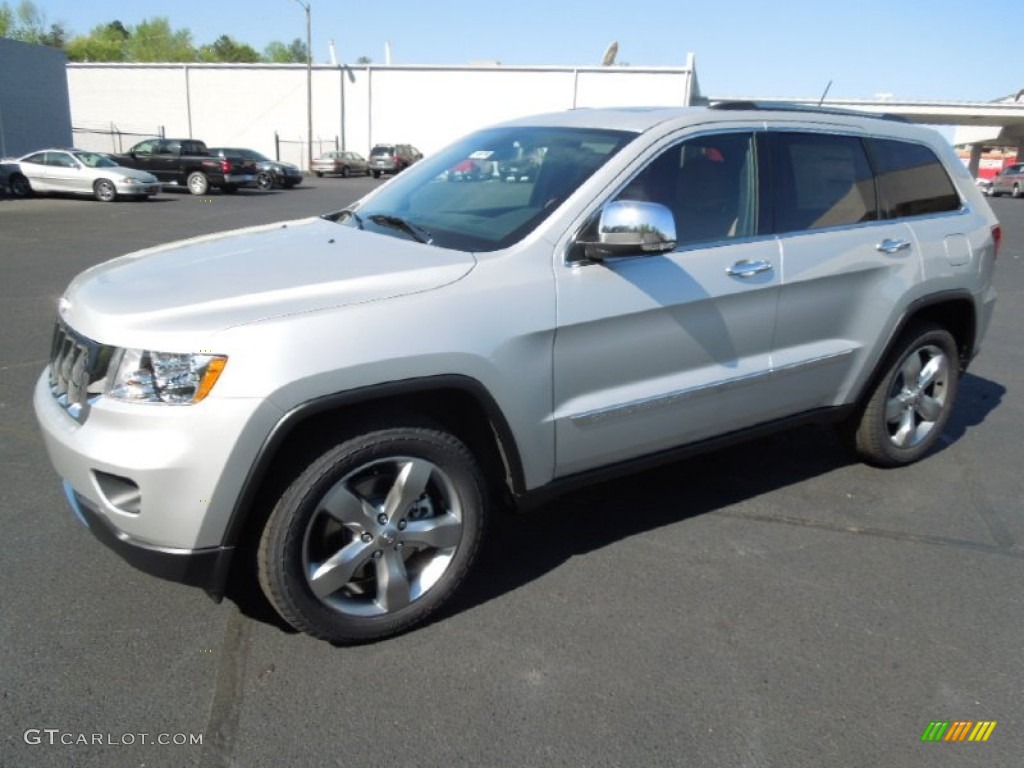 2012 Grand Cherokee Overland 4x4 - Bright Silver Metallic / New Saddle/Black photo #1