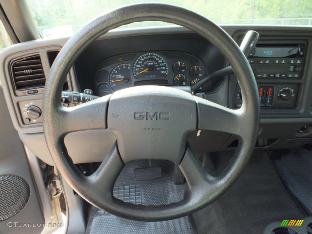 2004 GMC Sierra 1500 Regular Cab Pewter Steering Wheel Photo #62981663