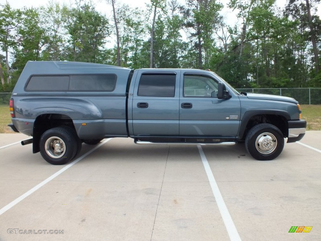 2006 Silverado 3500 LT Crew Cab 4x4 Dually - Blue Granite Metallic / Tan photo #2