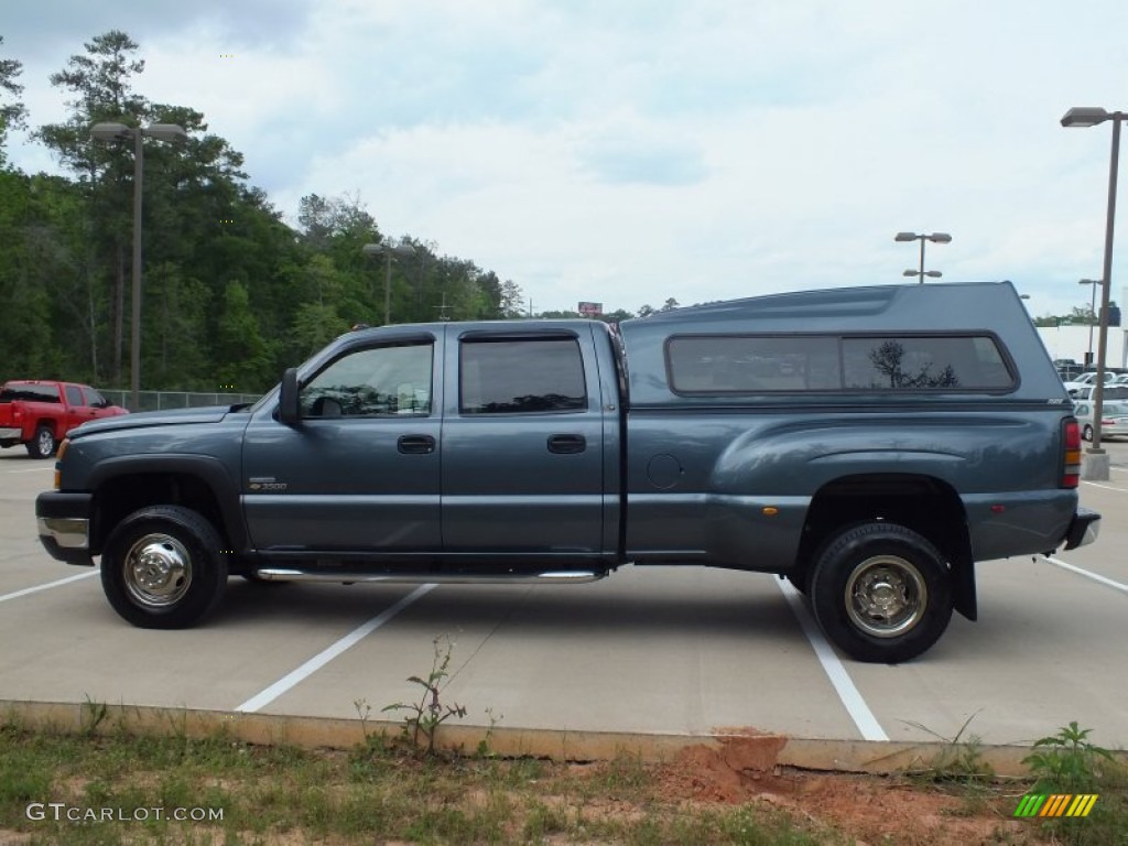 2006 Silverado 3500 LT Crew Cab 4x4 Dually - Blue Granite Metallic / Tan photo #8