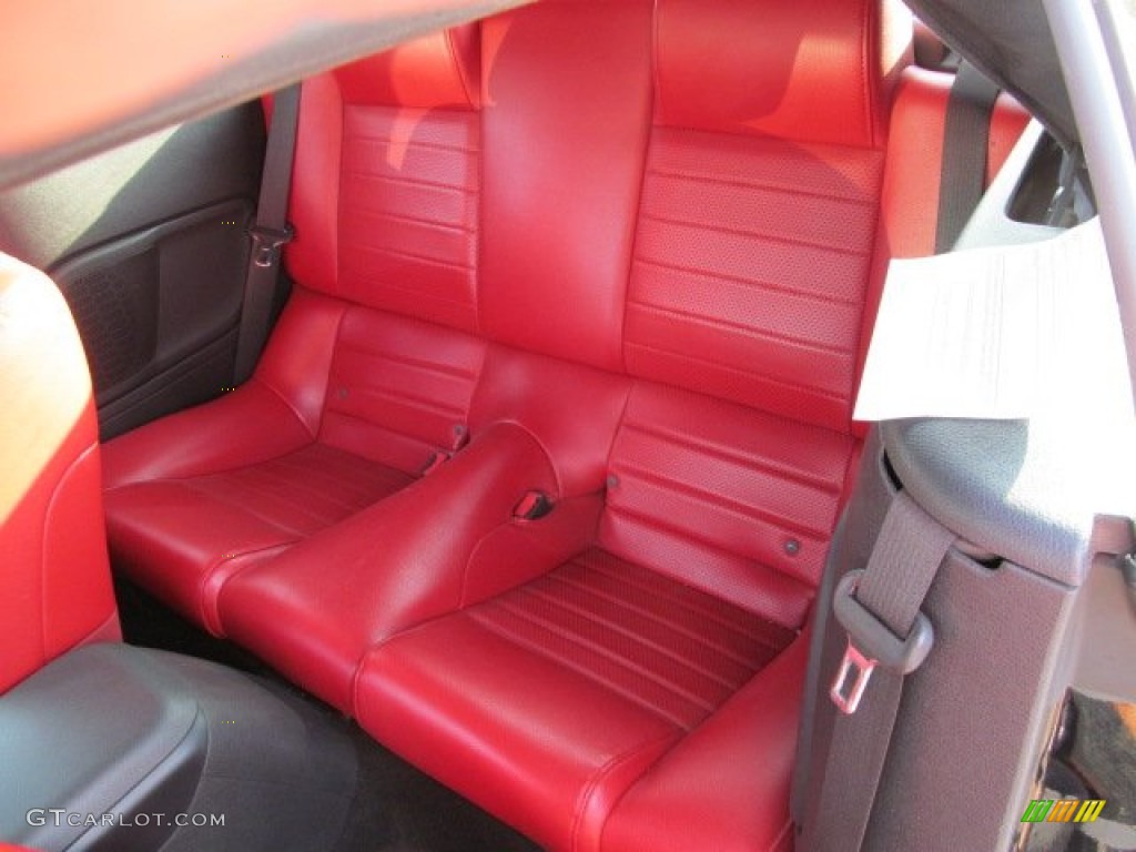 Red Leather Interior 2005 Ford Mustang V6 Premium Convertible Photo #62987571