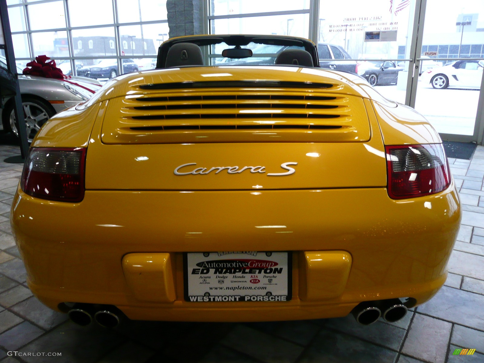 2007 Porsche 911 Carrera S Cabriolet, Speed Yellow / Stone Grey, Rear 2007 Porsche 911 Carrera S Cabriolet Parts