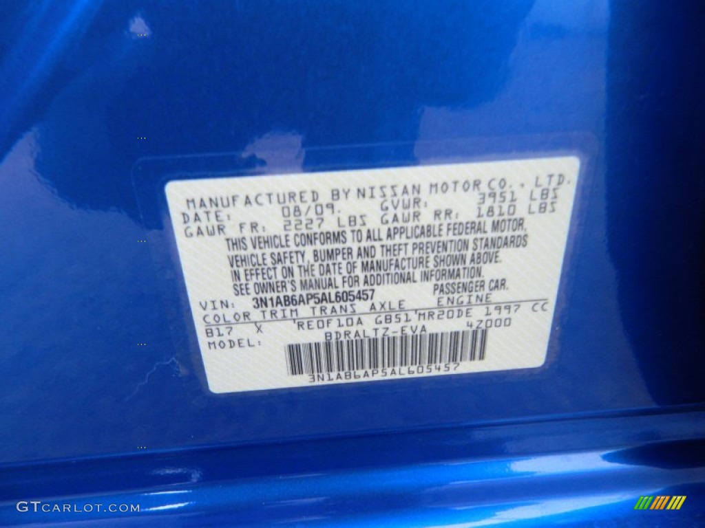 2010 Sentra 2.0 SR - Blue Metallic / Charcoal photo #28