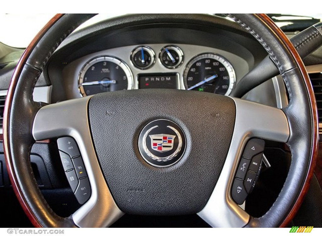 2009 Cadillac Escalade AWD Ebony/Ebony Steering Wheel Photo #62993804