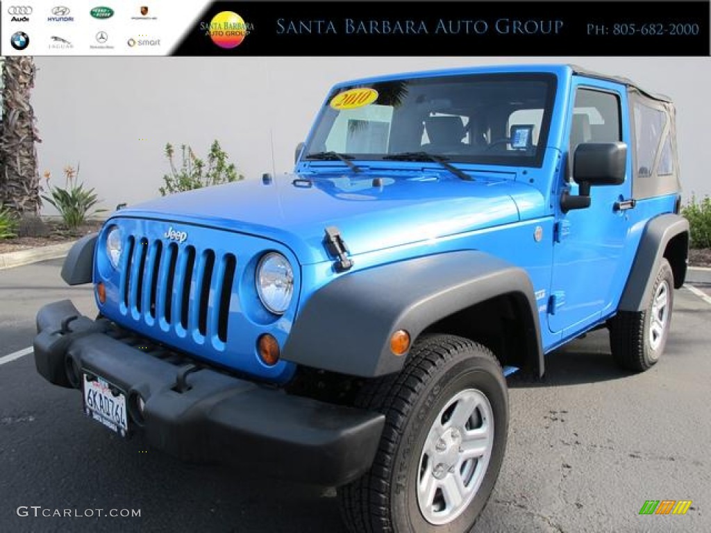 2010 Wrangler Sport 4x4 - Surf Blue Pearl / Dark Slate Gray/Medium Slate Gray photo #1