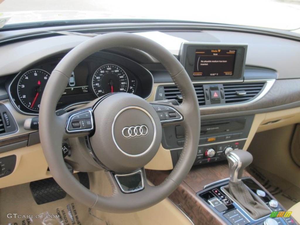 2012 Audi A6 2.0T Sedan Velvet Beige Dashboard Photo #62994512