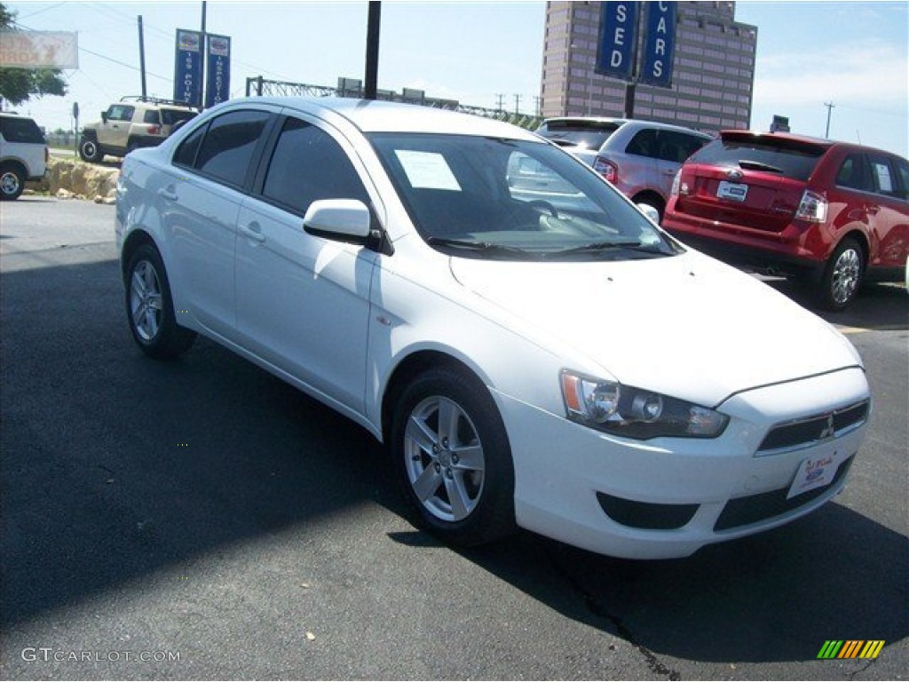 2009 Lancer ES - Wicked White Satin / Black photo #1