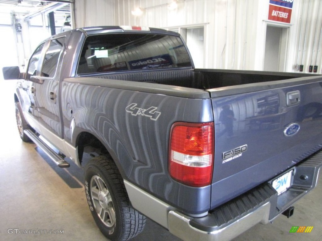 2005 F150 XLT SuperCrew 4x4 - Medium Wedgewood Blue Metallic / Medium Flint/Dark Flint Grey photo #4