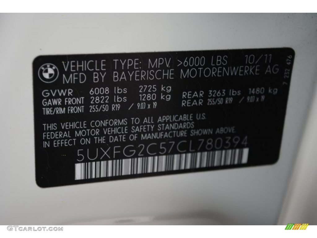 2012 X6 xDrive35i - Alpine White / Black photo #19
