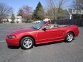2002 Laser Red Metallic Ford Mustang V6 Convertible  photo #1