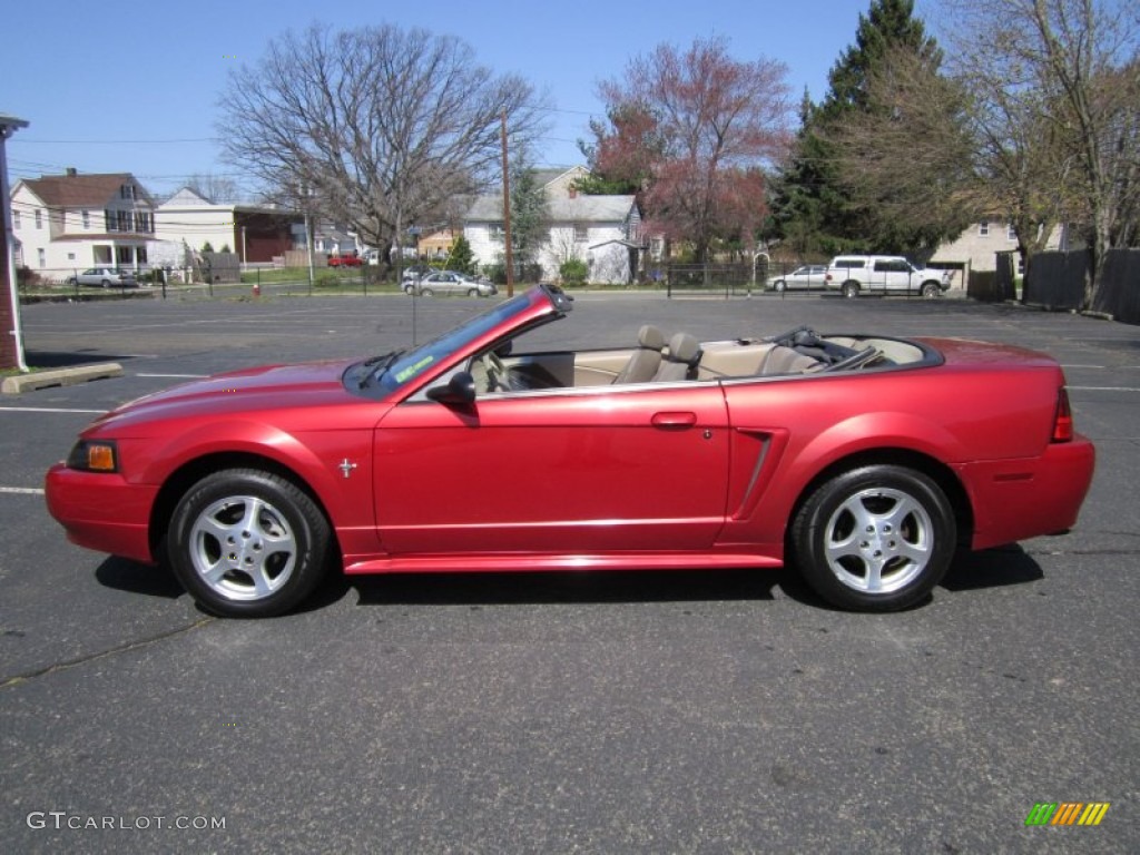 Laser Red Metallic 2002 Ford Mustang V6 Convertible Exterior Photo #63002432