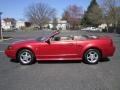 2002 Laser Red Metallic Ford Mustang V6 Convertible  photo #3