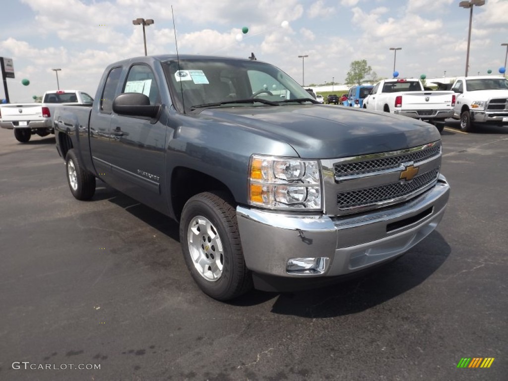 2012 Silverado 1500 LT Extended Cab - Blue Granite Metallic / Light Titanium/Dark Titanium photo #3