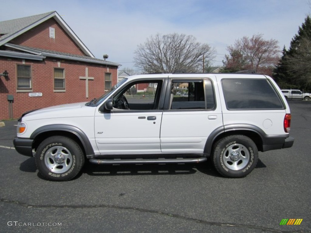 1999 Explorer XLT 4x4 - Oxford White / Medium Graphite Grey photo #3