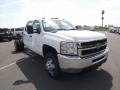 Summit White - Silverado 3500HD WT Crew Cab 4x4 Dually Chassis Photo No. 3