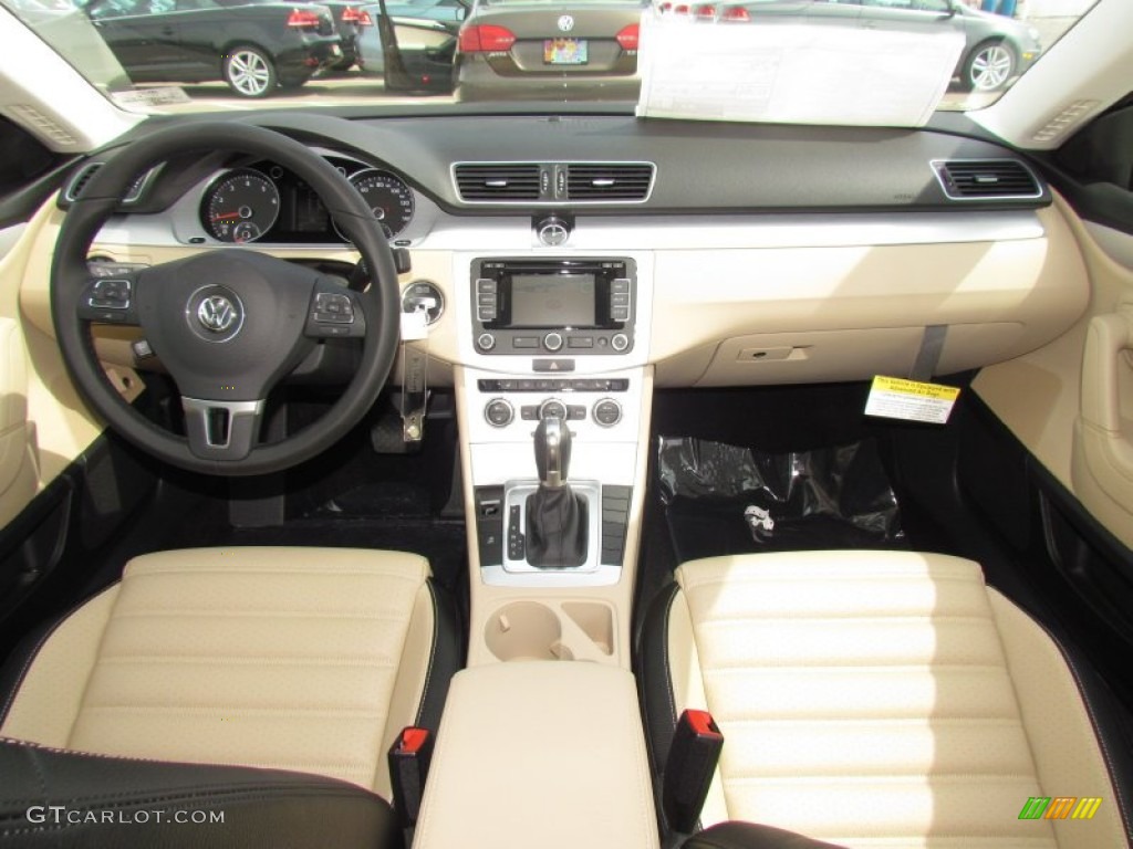 2013 Volkswagen CC Sport Plus Desert Beige/Black Dashboard Photo #63010193