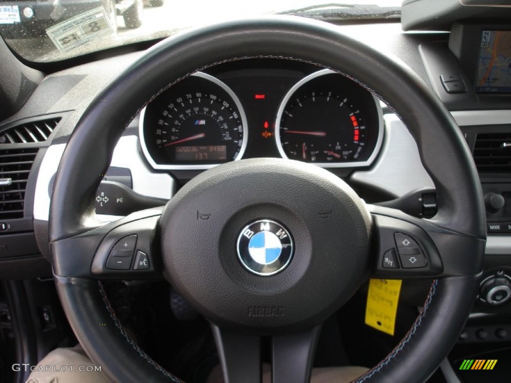 2008 BMW M Coupe Black Steering Wheel Photo #63013529