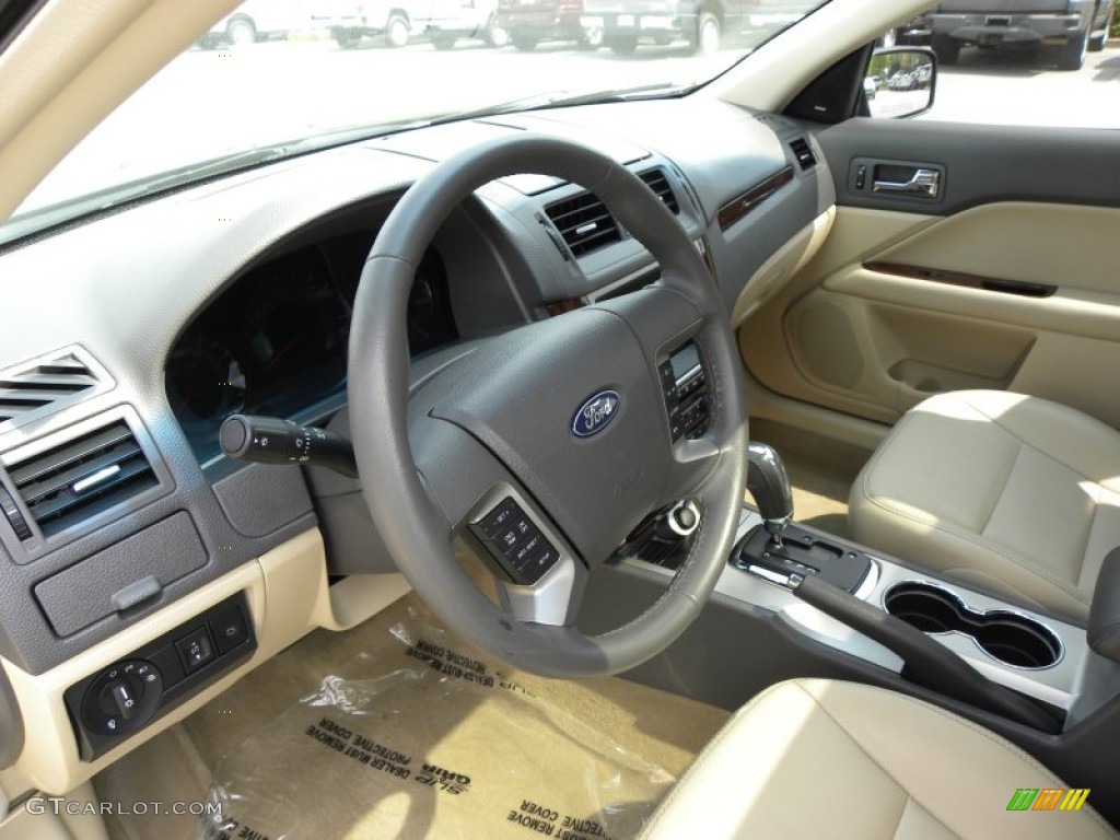 2010 Fusion SEL V6 - Tuxedo Black Metallic / Camel photo #3