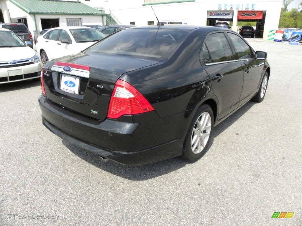 2010 Fusion SEL V6 - Tuxedo Black Metallic / Camel photo #14