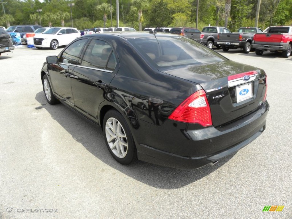 2010 Fusion SEL V6 - Tuxedo Black Metallic / Camel photo #16