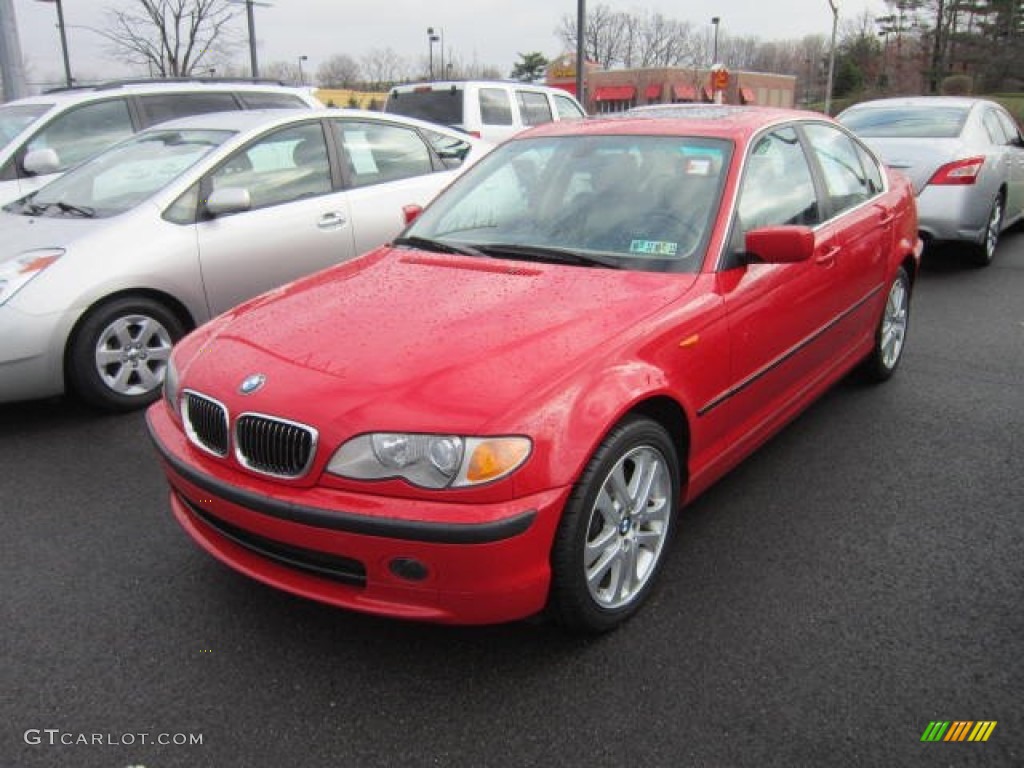 2002 3 Series 330xi Sedan - Electric Red / Sand photo #3