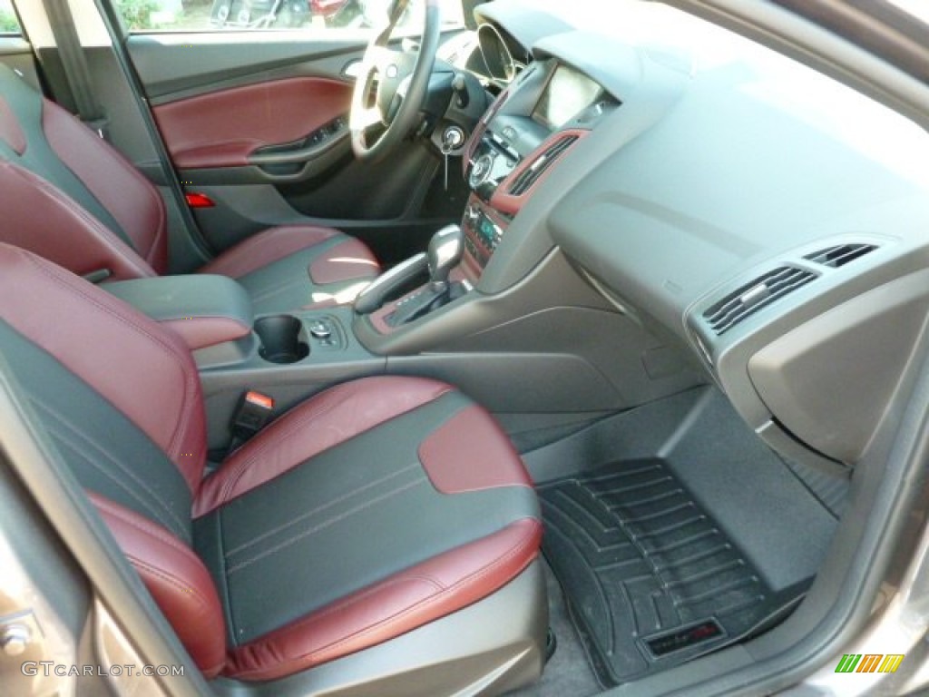 2012 Focus SEL Sedan - Sterling Grey Metallic / Tuscany Red Leather photo #10