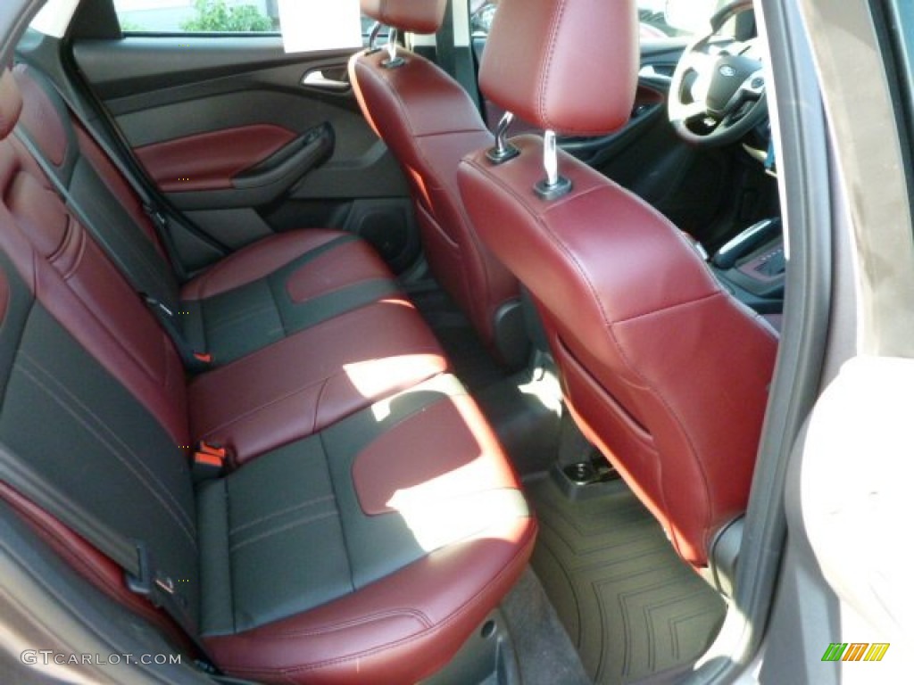 2012 Focus SEL Sedan - Sterling Grey Metallic / Tuscany Red Leather photo #12