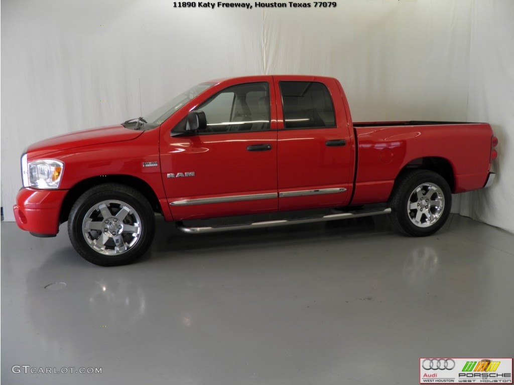 2008 Ram 1500 Laramie Quad Cab - Flame Red / Medium Slate Gray photo #5