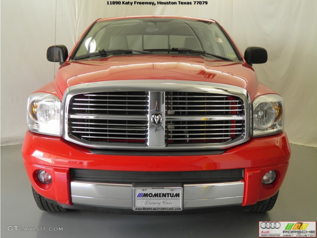 2008 Ram 1500 Laramie Quad Cab - Flame Red / Medium Slate Gray photo #17