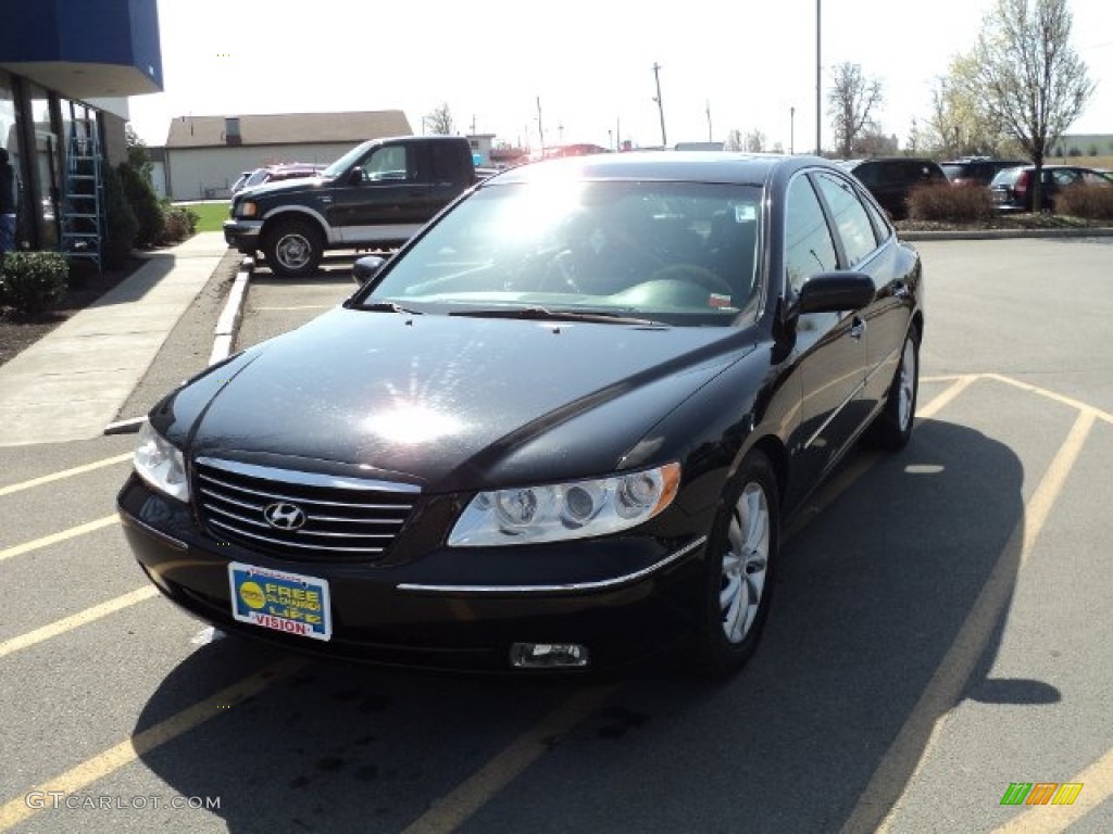 2007 Azera Limited - Ebony Black / Black photo #1