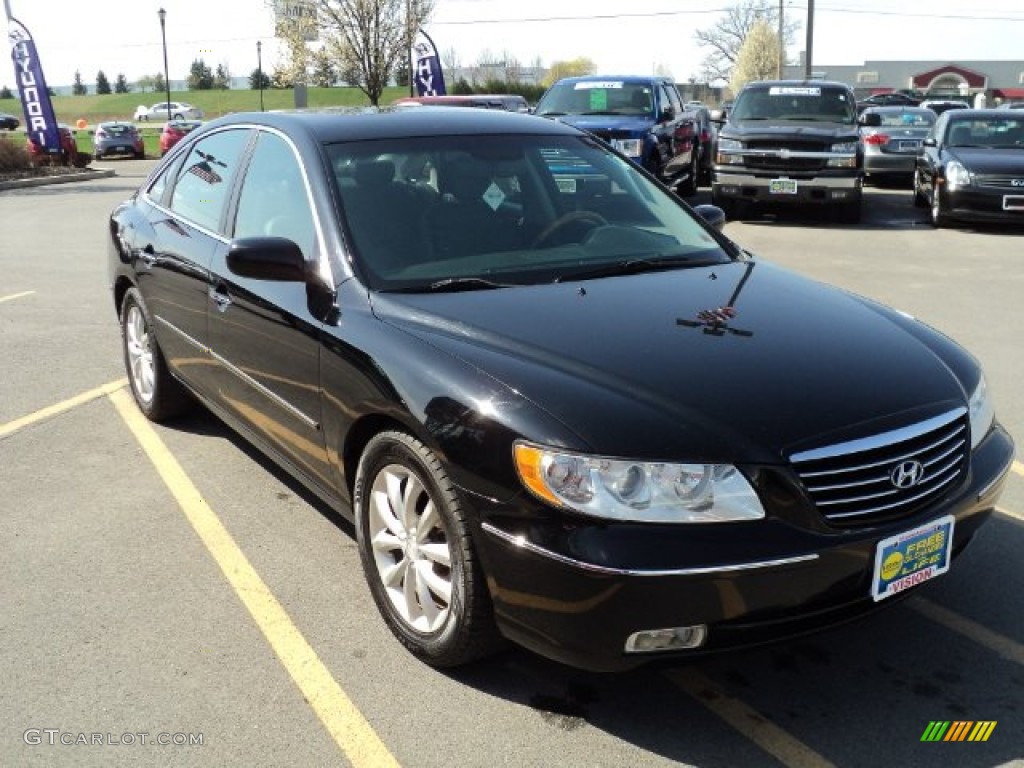 2007 Azera Limited - Ebony Black / Black photo #11