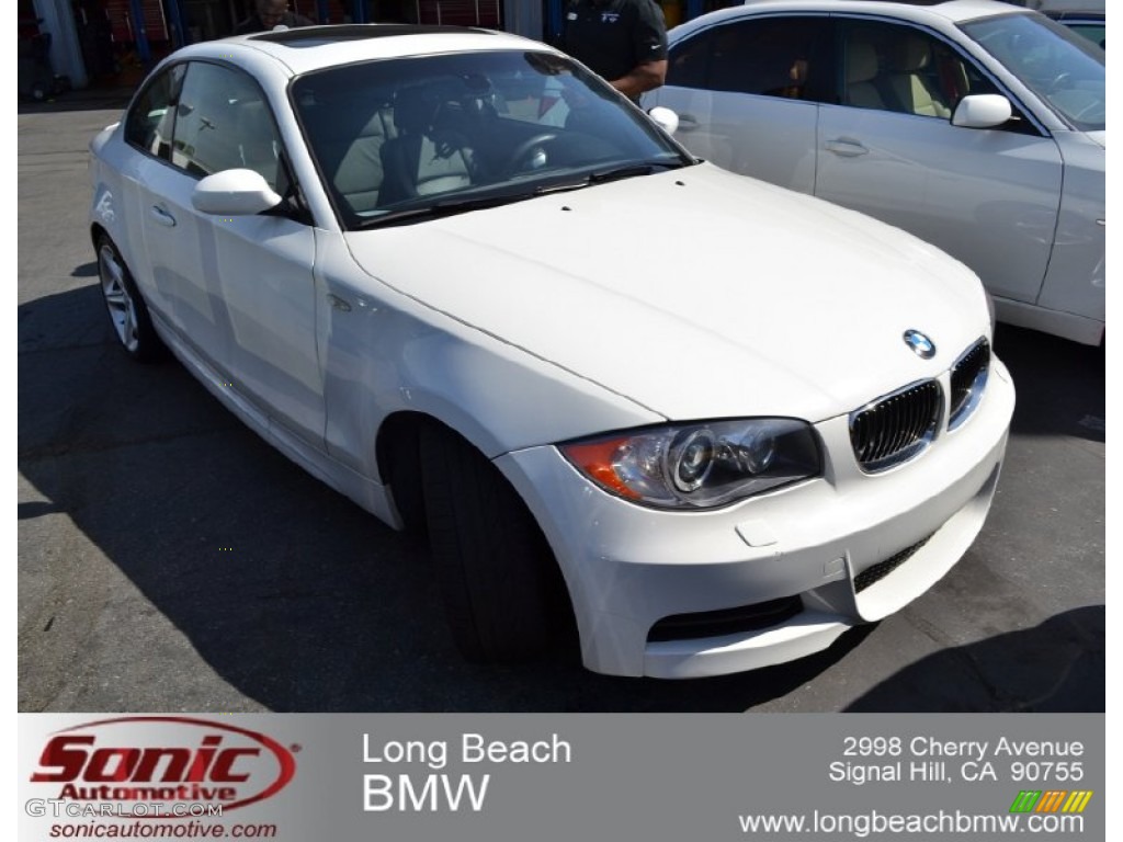 2008 1 Series 135i Coupe - Alpine White / Black photo #1