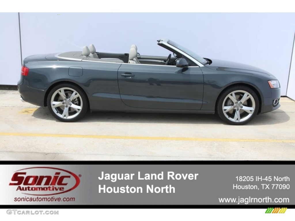 2011 A5 2.0T Convertible - Meteor Grey Pearl Effect / Light Grey photo #1