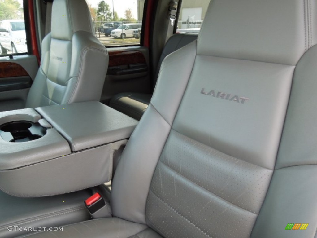 Medium Flint Grey Interior 2003 Ford F250 Super Duty Lariat Crew Cab 4x4 Photo #63024365